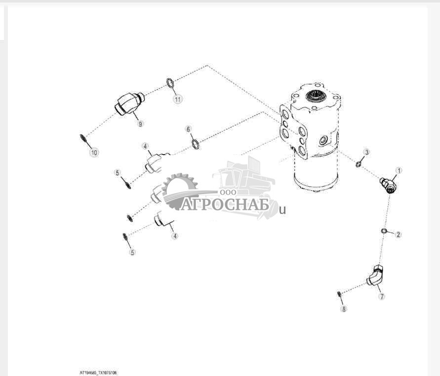 Фитинги клапана рулевого управления 